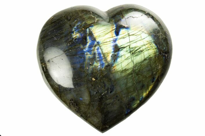 Flashy Polished Labradorite Heart - Madagascar #327251